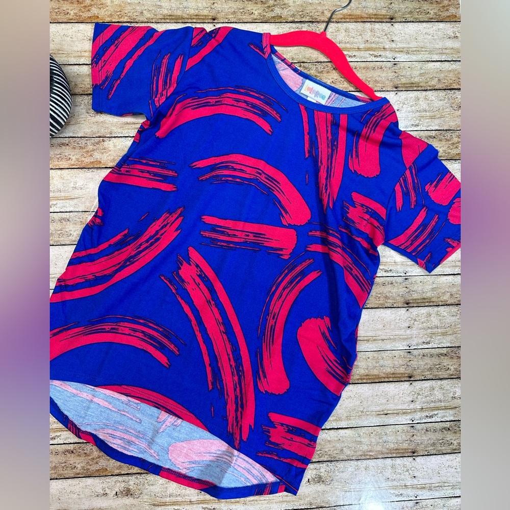 Blue and Pink Paint Brush Swipe Kids Shirt (vaulted LuLaRoe, vintage LLR)